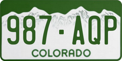 CO license plate 987AQP