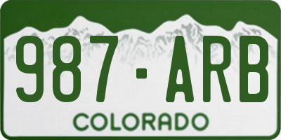 CO license plate 987ARB