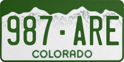CO license plate 987ARE