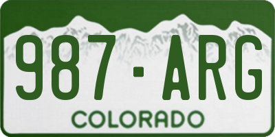 CO license plate 987ARG
