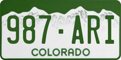 CO license plate 987ARI