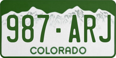 CO license plate 987ARJ