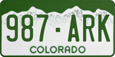 CO license plate 987ARK