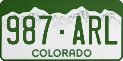 CO license plate 987ARL