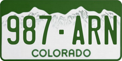 CO license plate 987ARN