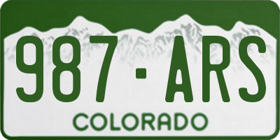 CO license plate 987ARS