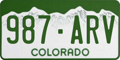 CO license plate 987ARV
