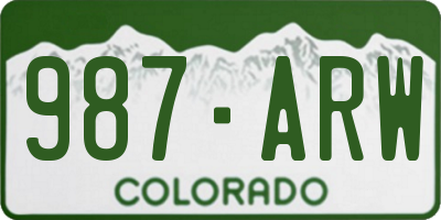 CO license plate 987ARW
