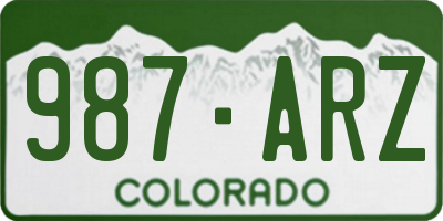 CO license plate 987ARZ