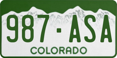 CO license plate 987ASA