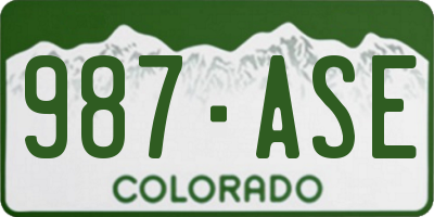 CO license plate 987ASE