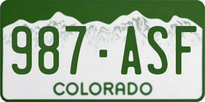 CO license plate 987ASF