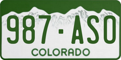 CO license plate 987ASO
