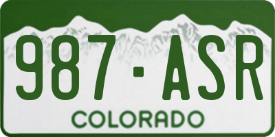 CO license plate 987ASR