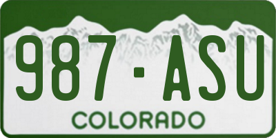 CO license plate 987ASU