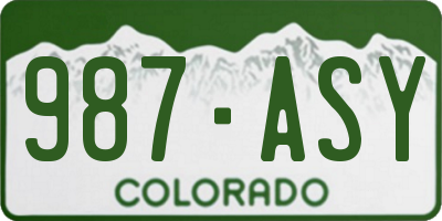 CO license plate 987ASY