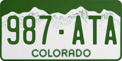 CO license plate 987ATA