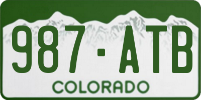 CO license plate 987ATB