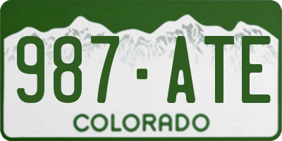 CO license plate 987ATE