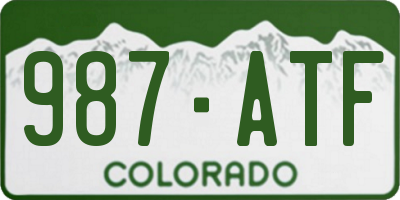 CO license plate 987ATF