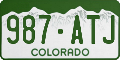 CO license plate 987ATJ