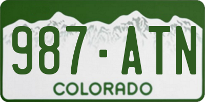 CO license plate 987ATN