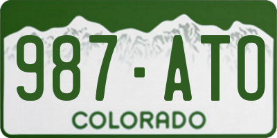 CO license plate 987ATO