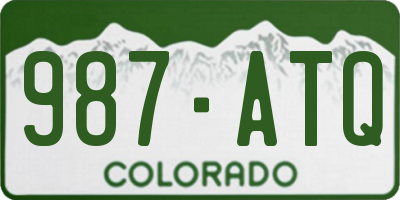 CO license plate 987ATQ