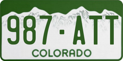 CO license plate 987ATT