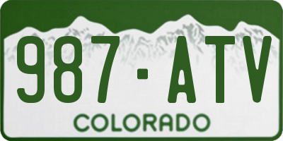 CO license plate 987ATV