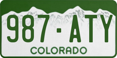 CO license plate 987ATY