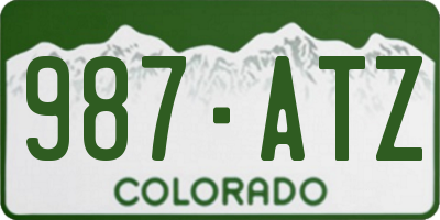 CO license plate 987ATZ