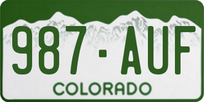 CO license plate 987AUF