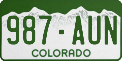 CO license plate 987AUN