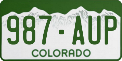 CO license plate 987AUP