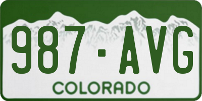 CO license plate 987AVG