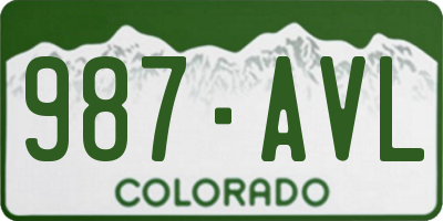 CO license plate 987AVL