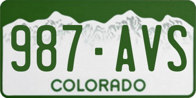 CO license plate 987AVS
