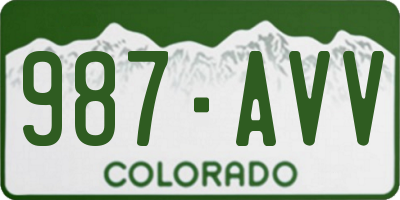 CO license plate 987AVV