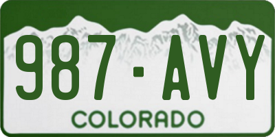 CO license plate 987AVY