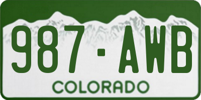 CO license plate 987AWB
