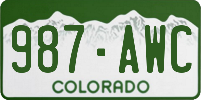 CO license plate 987AWC