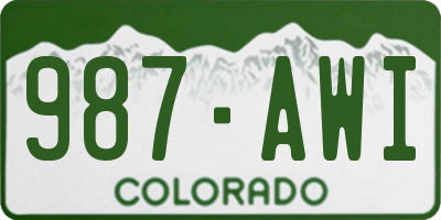 CO license plate 987AWI