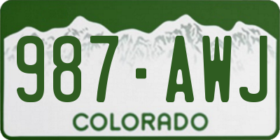 CO license plate 987AWJ
