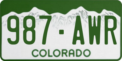 CO license plate 987AWR