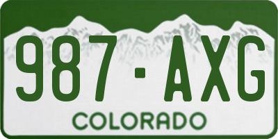 CO license plate 987AXG
