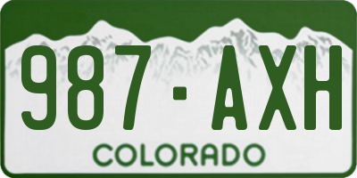CO license plate 987AXH