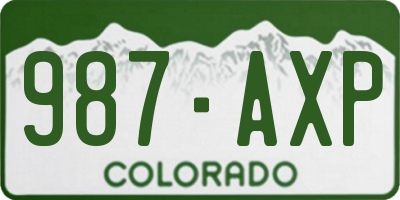 CO license plate 987AXP