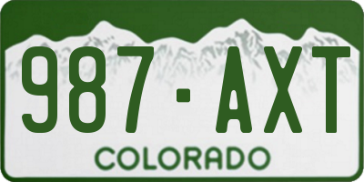 CO license plate 987AXT