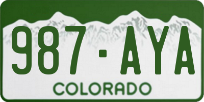 CO license plate 987AYA